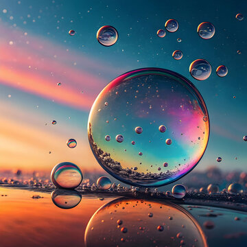 gradient iPhone wallpaper oil bubble in water back
