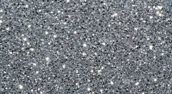 Sparkling Silver Glitter Texture Background with Shimmering Metallic Particles for Festive Design