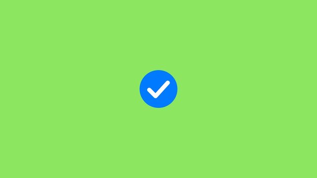Green abstract check mark symbol on vibrant background