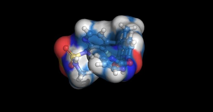 Avutometinib, anticancer drug / dual kinase signaling inhibitor for recurrent low grade serous ovarian cancer, 3D molecule spinning, 4K