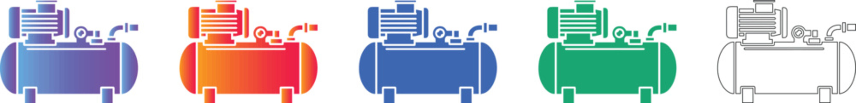 Air Compressor Tank Vector Icons