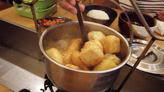 Fish Balls and Crab Balls Served Hot