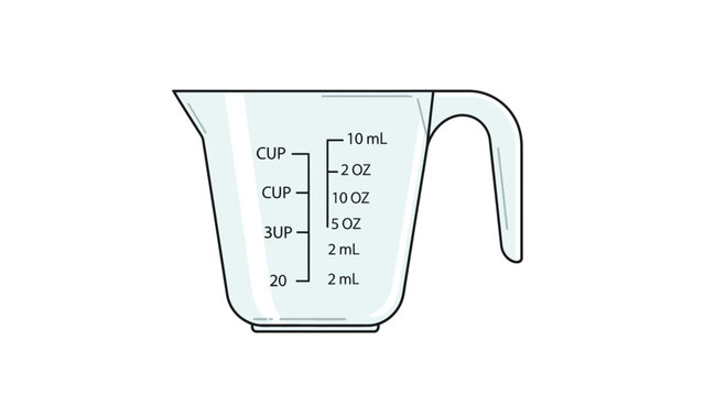 Clear Measuring Cup with Milliliter and Ounce Markings