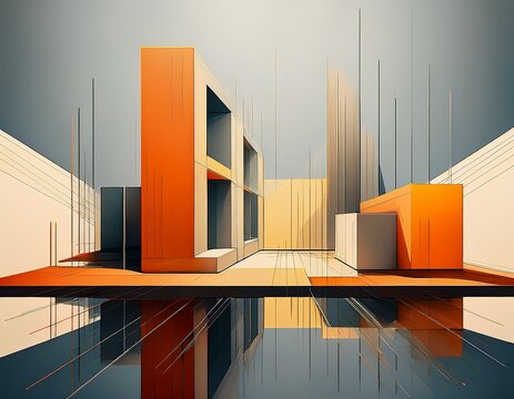 abstract representation of structural support and stability symbolizing foundation and construction in a minimalist design