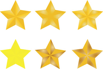 Obraz premium Luxury golden star award illustration on clean background. Shiny gold star emblem template for winner or rating badge.