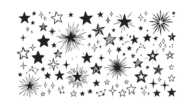 Collection of Hand Drawn Stars and Constellations Sketches