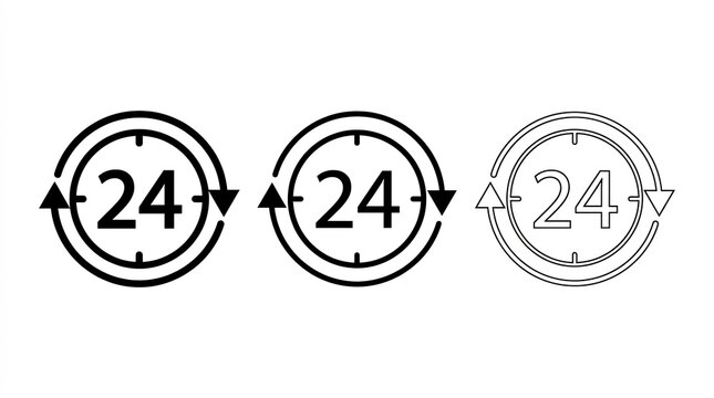Clock availability symbols representing full day operations