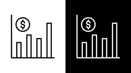 Obraz premium Growth Black White Icon Set Design 