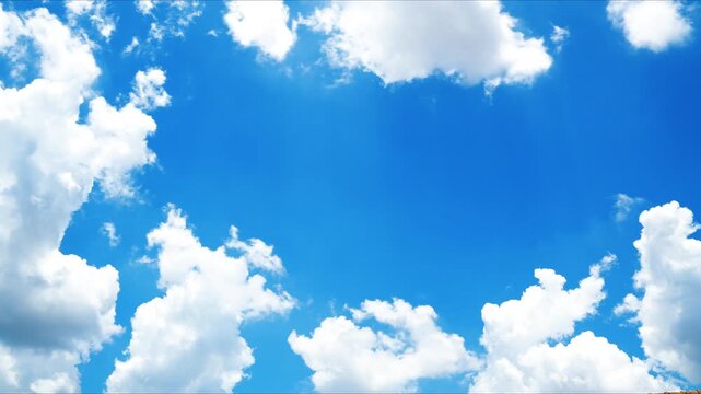 Blue Sky with White Clouds on a Clear Summer Day (timelaps)	
