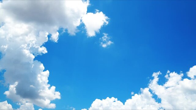 Blue Sky with White Clouds on a Clear Summer Day (timelaps)	
