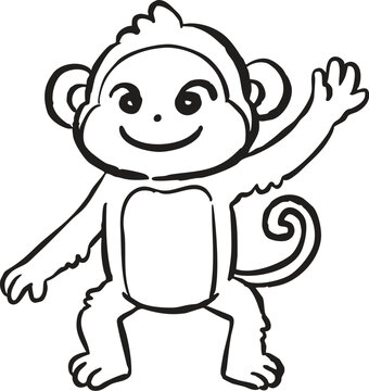 Monkey Outline Vector