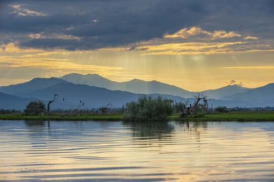 Sunrise over the Kerkini lake, Macedonia, Greece