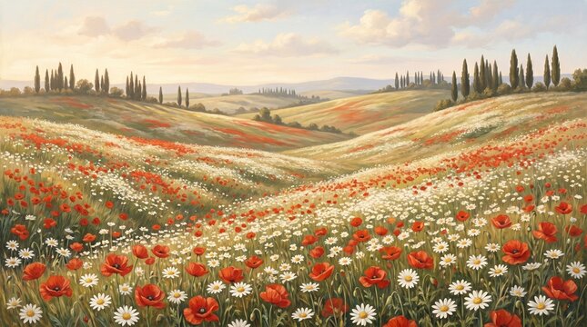 Renaissance Tempera Painting Textured Background Seamless Fresco Pattern