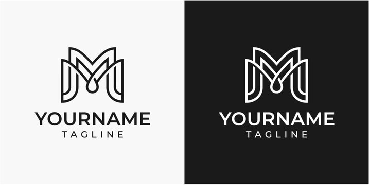Letter M logo design template.