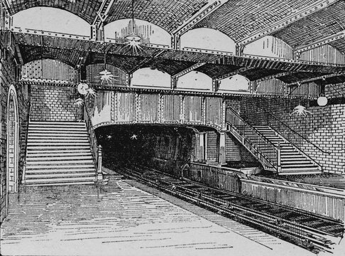 Palais Royal subway station, Paris, French weekly newspaper l'Illustration, 14th July 1900