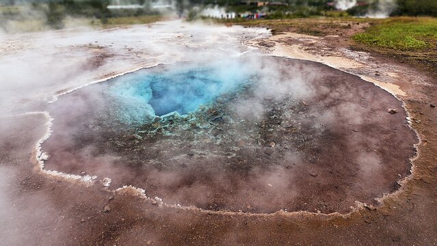 Hot spring, high temperature area Haukadalur, Golden Circle, Su&eth;urland, Iceland