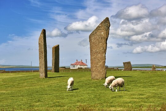 Neolithic Standing Stones of Stenness, Isle of Orkney, Scotland, United Kingdom