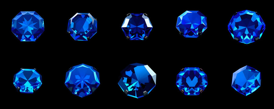 RPG arcane skill gems icon pack, blue magic crystals and intelligence socket stones set for game inventory