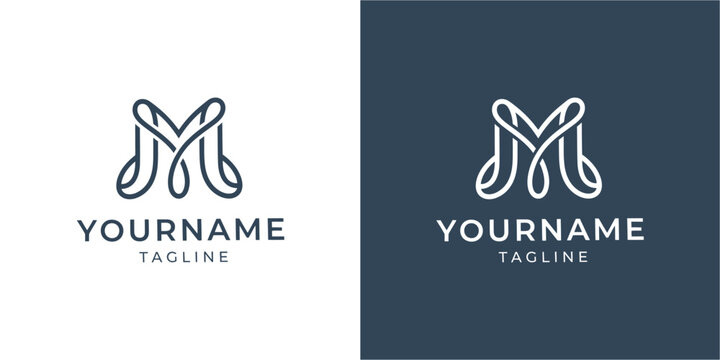Letter M logo design template.