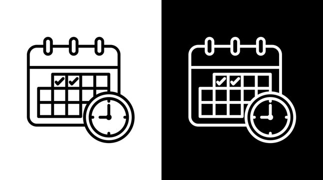 Discipline Black White Icon Set Design 