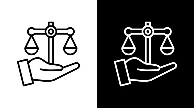 Ethics Black White Icon Set Design 