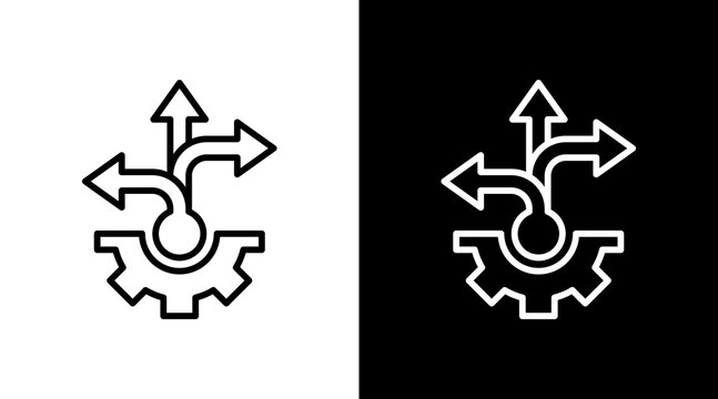 Flexibility Black White Icon Set Design 