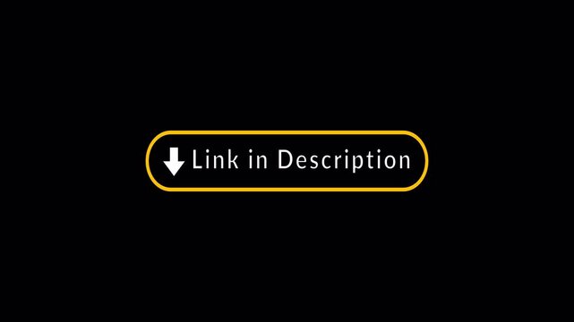 Link In Description Call To Action Animation on transparent background with Alpha Channel in 4k