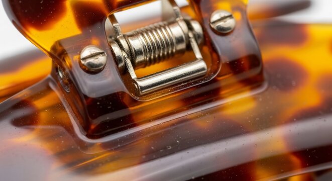 Detailed Tortoiseshell Eyeglass Hinge Mechanism in Macro Closeup