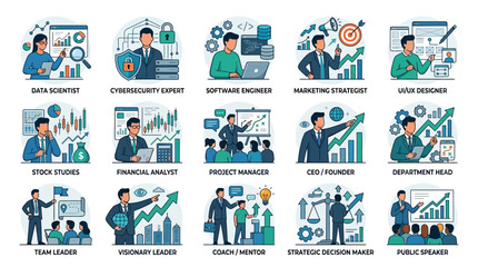 Fototapeta premium Diverse Professionals in Business and Technology Roles.