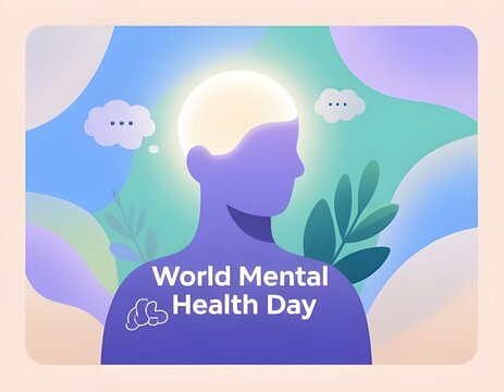 Calm Mind Wellness Illustration for World Mental Health Day