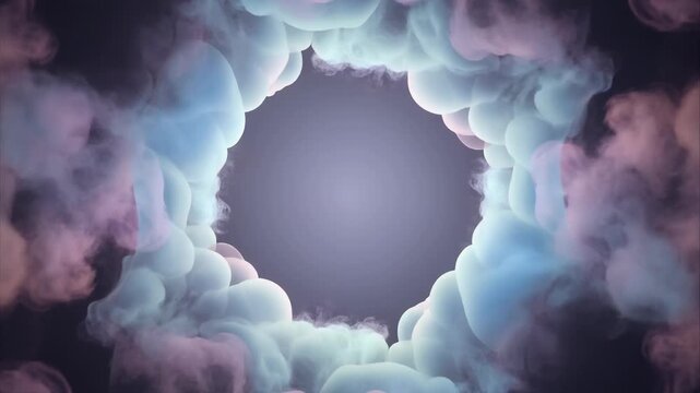 Vibrant cloudy portal background with radiant light, dreamy pastel colors, ethereal atmosphere, texture, gradient, abstract shapes, copy space for design