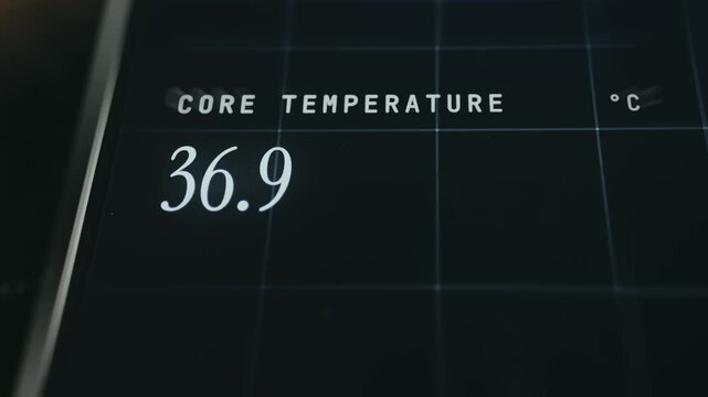 Core temperature reading of 36.9 degrees C
