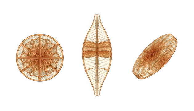 Scientific of Microscopic Diatoms and Algae Cells