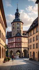 Obraz premium Historic town archway tower
