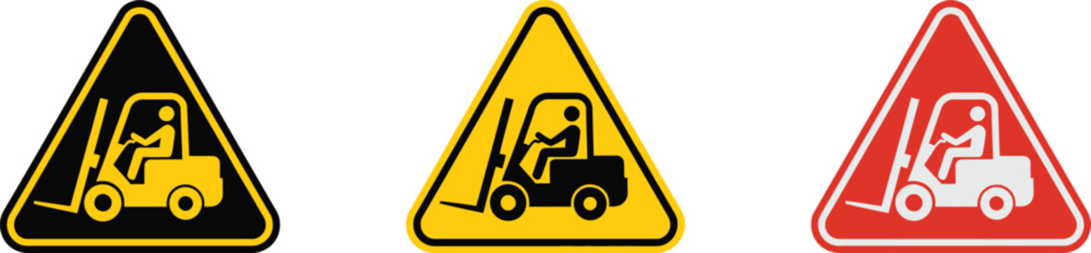 Forklift operation warning signage set