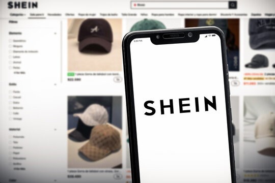 Cali, Colombia - May 29 2026: SHEIN shopping app displayed on smartphone with ecommerce background