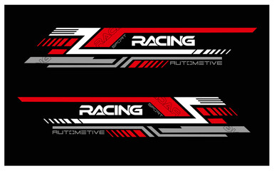 Fototapeta premium Racing Decals AI.ai car decal design. Vector auto sticker graphic and vehicle wrap template. Print-ready EPS and AI , JPEG cut file for vinyl plotters, die-cutting, and auto styling.