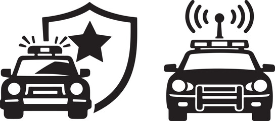 Emergency police patrol car icon with siren and public security vector illustration © MdKhalid