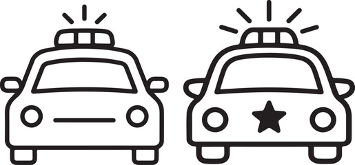 Police car icon for law enforcement and emergency patrol service vector illustration © MdKhalid