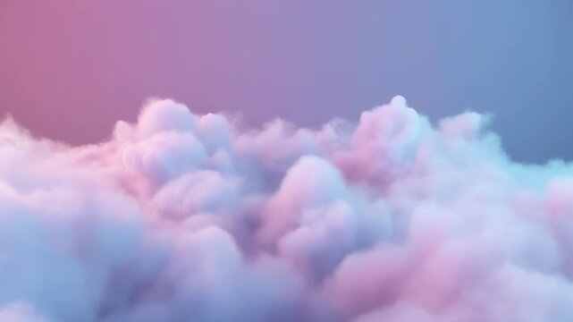 Dreamy pastel pink purple cloudy sky background with white copy space, soft fluffy clouds, serene atmosphere, gradient colors, abstract texture
