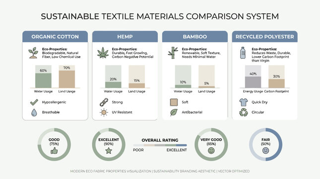 In-depth comparative analysis of environmentally friendly textile materials, evaluating key properties, performance attributes, and sustainability ratings for informed fabric selection