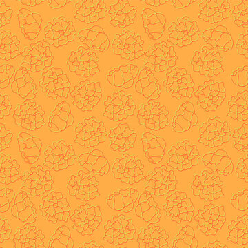 Seamless vector pattern flowers background.Beautiful abstract flowers isolated over yellow background and is readily editable for wallpaper,textile,fashion,gift wrapping etc..Outline flowers backdrop
