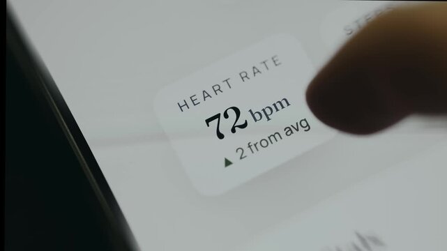 Heart Rate measurement of 72 beats per minute
