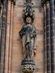 Obraz premium Saint Stephen statue at Lichfield Cathedral, Lichfield, UK