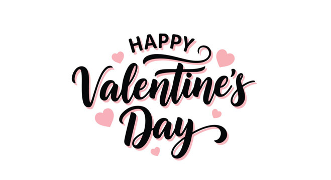 Elegant Valentine's Day greeting card with romantic script and soft pink heart accents for celebration and love