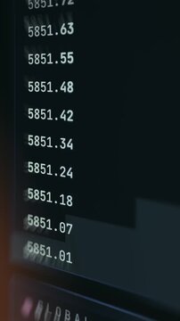 Financial trading order book showing real-time price levels