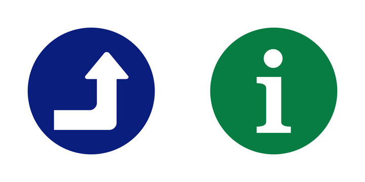 Directional Arrow and Information Icon Set isolated on transparent background