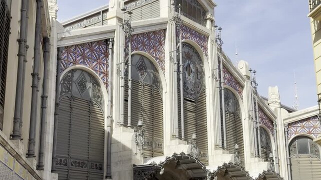 View of Central Market of Valencia Spain Mercat Central Building
