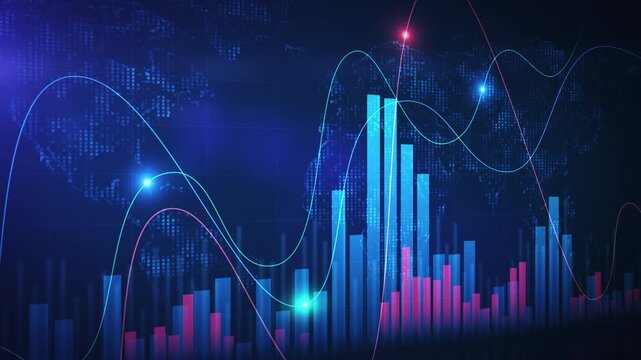 Global stock market data analysis and trading chart