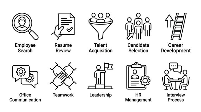 Human Resources Management Office Icons.